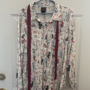 Torrid Cruella Disney  White Shirt with Red and Black Graphics